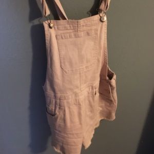 Forever 21 pink shirt overalls